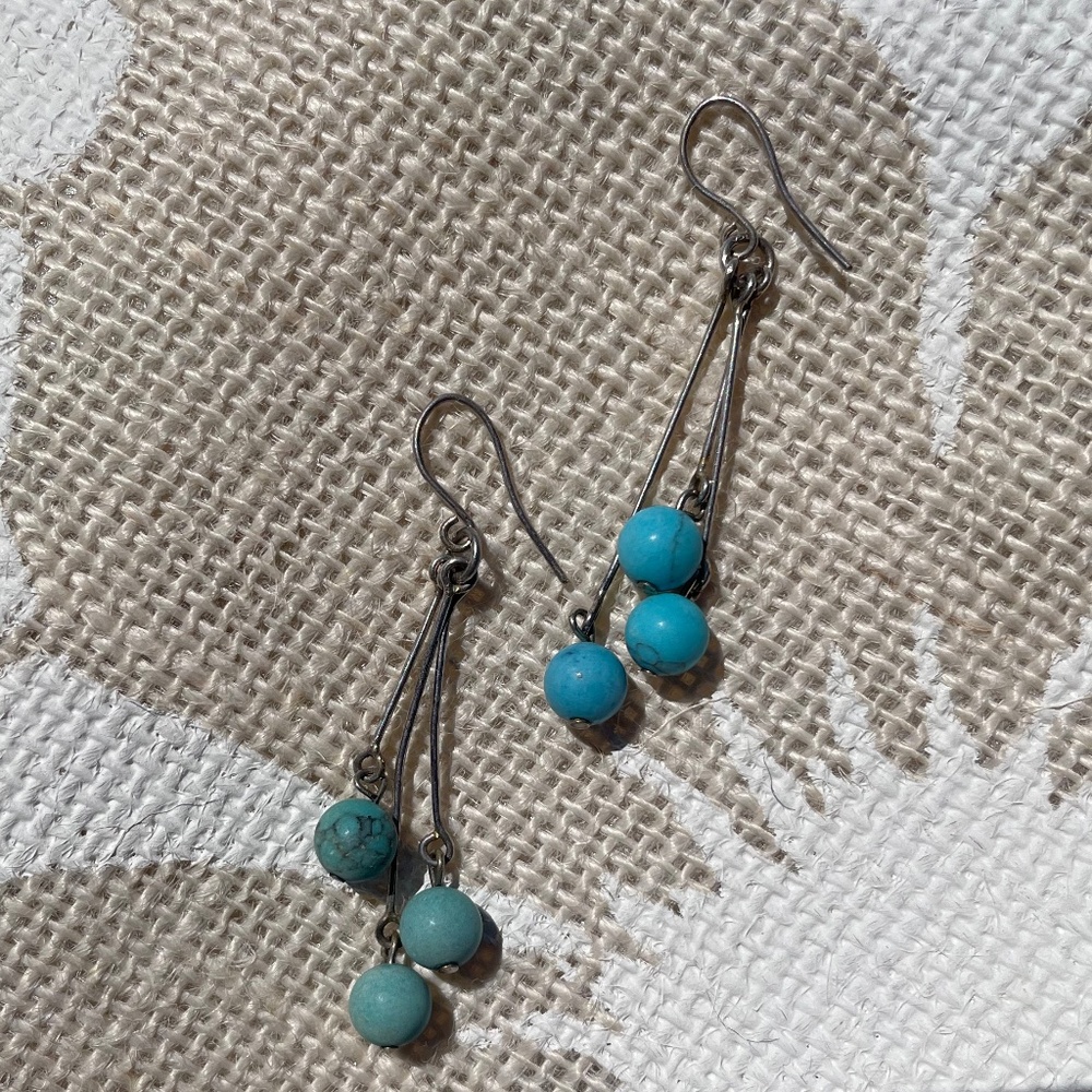 Turquoise Tri-Dangle Earrings